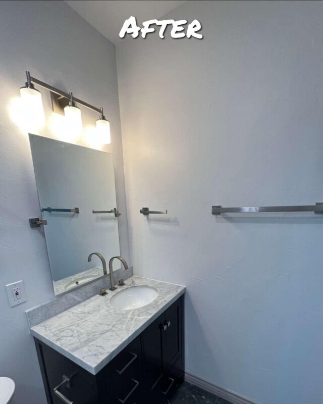 Finished up a beautiful powder bathroom, bedroom, entryway, closet remodel and bathroom addition for another great client of ours. Check out some of the before and afters!